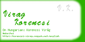 virag korencsi business card